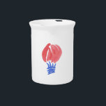 Air Balloon Pitcher<br><div class="desc">The primitive red-blue air balloon is drawn in watercolors and placed on a white background. It’s a sweet print for your home.</div>