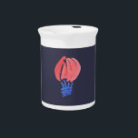 Air Balloon Pitcher<br><div class="desc">The primitive red-blue air balloon is drawn in watercolors and placed on a midnight blue background. It’s a sweet print for your home.</div>