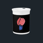 Air Balloon Pitcher<br><div class="desc">The primitive red-blue air balloon is drawn in watercolors and placed on a black background. It’s a sweet print for your home.</div>