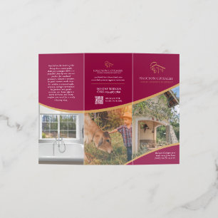 Air BnB accomodation template promotional red gold Brochure