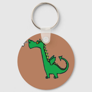 Air breathing green dragon keychain