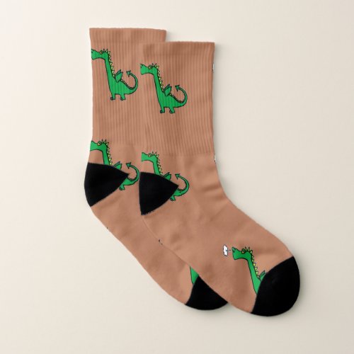Air breathing green dragon socks