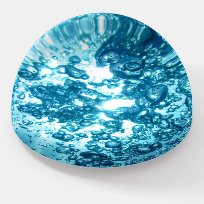 Air Bubbles Under Water - Blue Paperweight