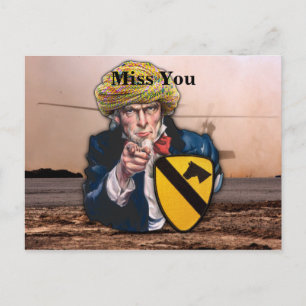 Air cav 1st cavalry division iraq patch postcard