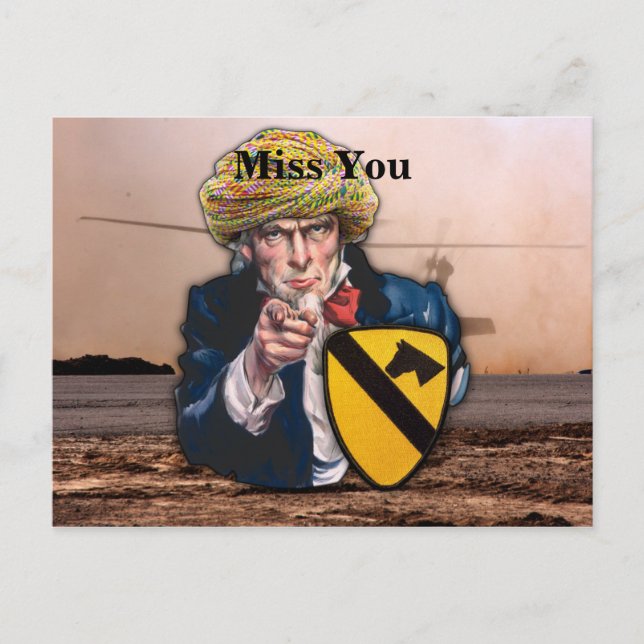 Air cav 1st cavalry division iraq patch postcard (Front)