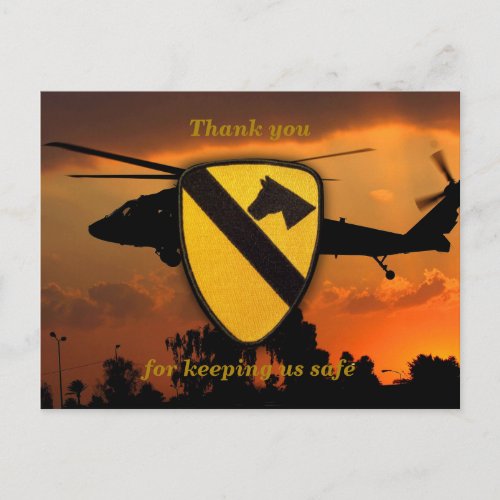 Air cav cavalry fort hood veterans vets patch postcard