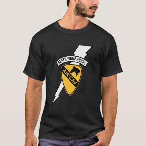 Air Cavalry Helicopter Badge 1St Cav Div Death Fro T_Shirt