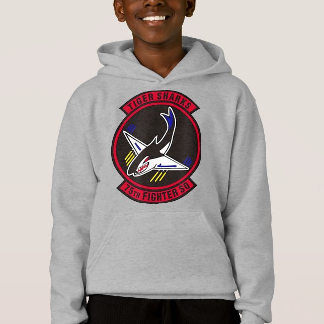 Air Ce 75th Fighter Squadron Insignia Tiger Sharks Hoodie (Front)