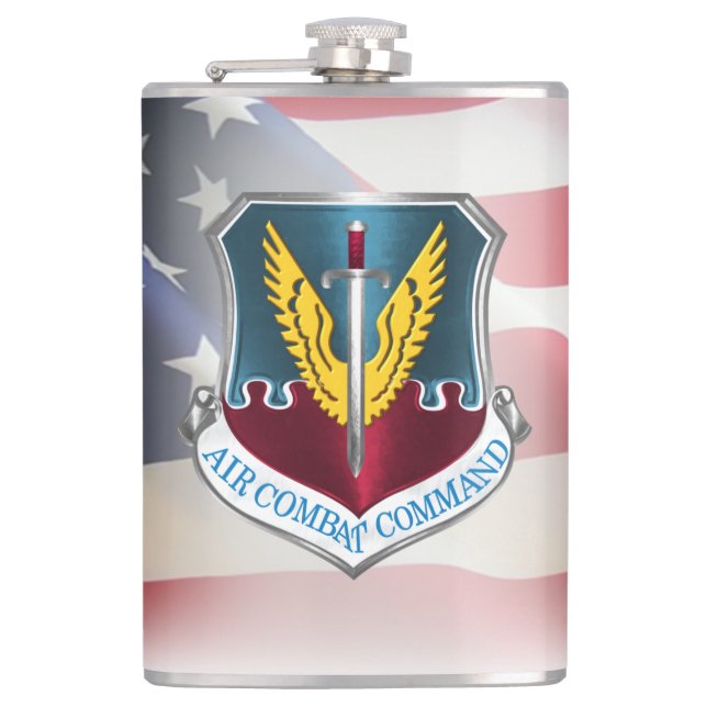 Air Combat Command with American Flag Flask (Front)