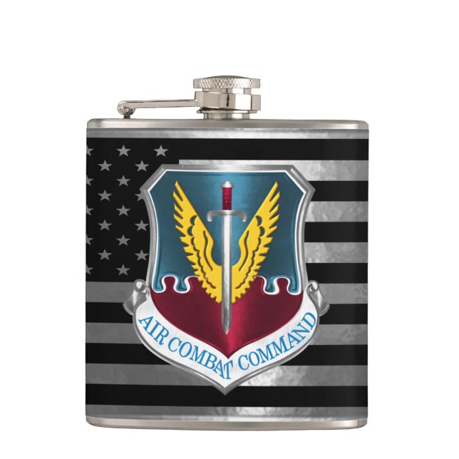 Air Combat Command with Steel Flag Flask (Front)