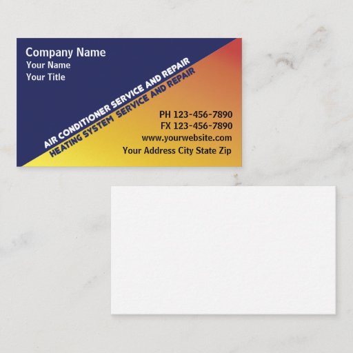Customizable Air Conditioning Business Cards