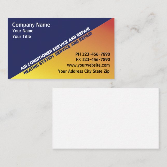 Air Conditioning Business Cards (Front/Back)