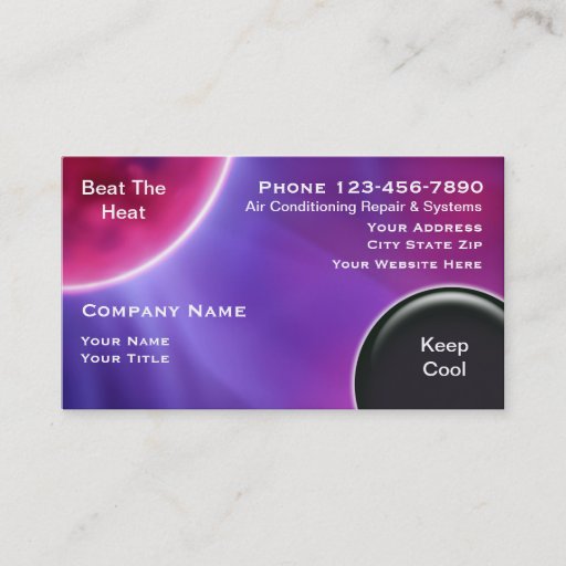 Customizable Air Conditioning Business Cards