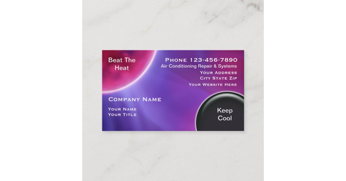 Air Conditioning Business Cards Zazzle