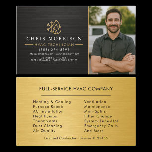 Air Conditioning Cooling HVAC Photo Business Card