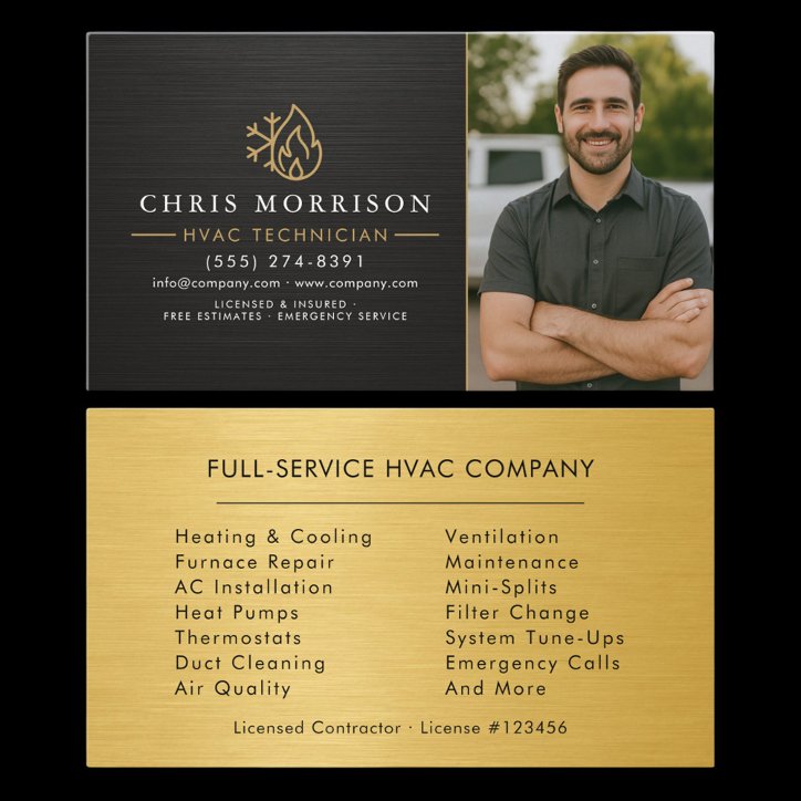Air Conditioning Cooling Hvac Photo Business Card