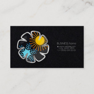 Air conditioning fan sun and snowflake business ca card