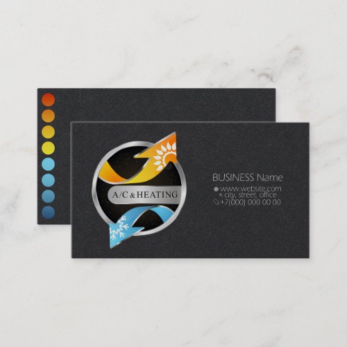 Air conditioning heating and cooling business card