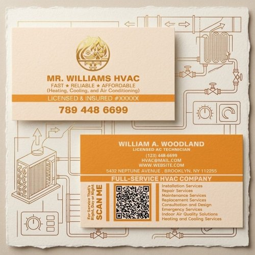 Air Conditioning Heating and Cooling | Orange HVAC Business Card