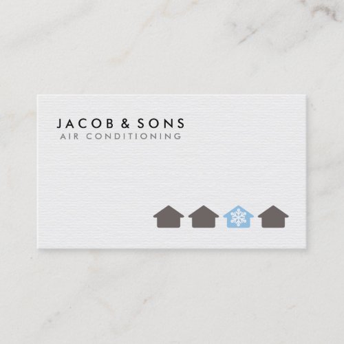 Air Conditioning Heating Cooling House Icon Business Card