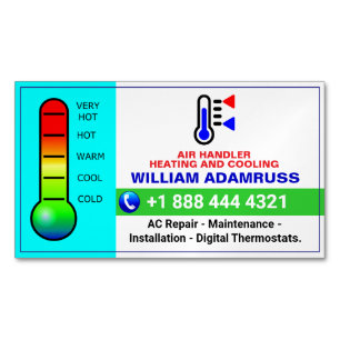 Air Conditioning Heating & Cooling Service, HVAC Business Card Magnet