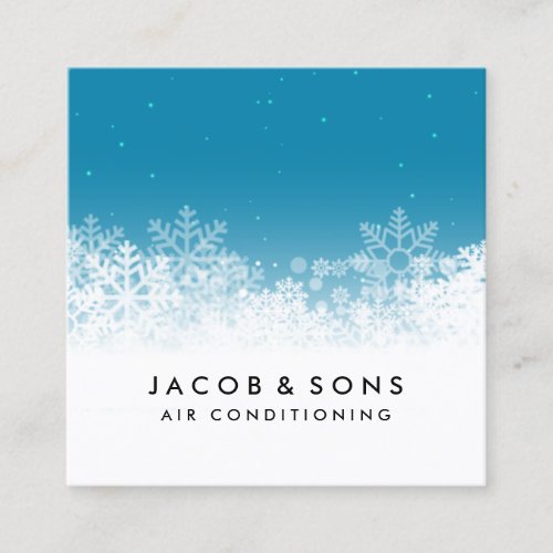 Air Conditioning Heating Cooling Snowflakes Busine Square Business Card