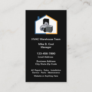 Air Conditioning HVAC Business Card Vertical
