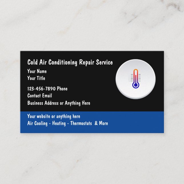 Air Conditioning HVAC Business Cards (Front)