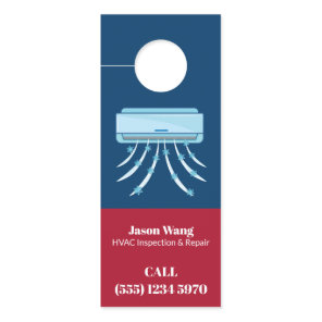 Air Conditioning HVAC Custom QR Door Hanger