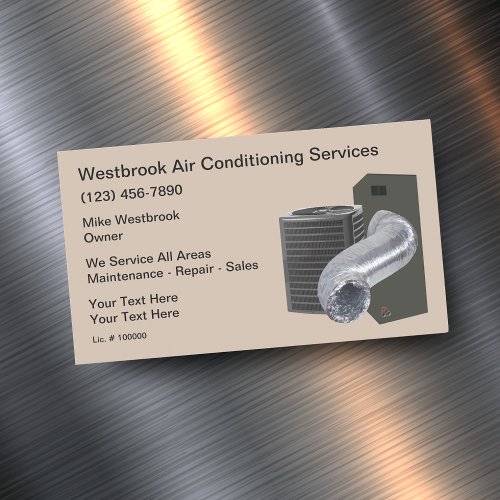 Air Conditioning Repair And Duct Cleaning Business Card Magnet