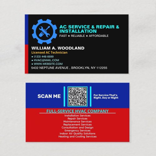Air Conditioning (Repair &amp; Installation Services)  Business Card