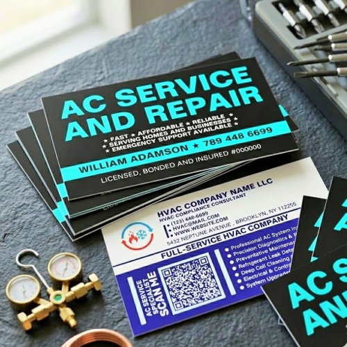 Air Conditioning Repair, Service, and Installation Business Card