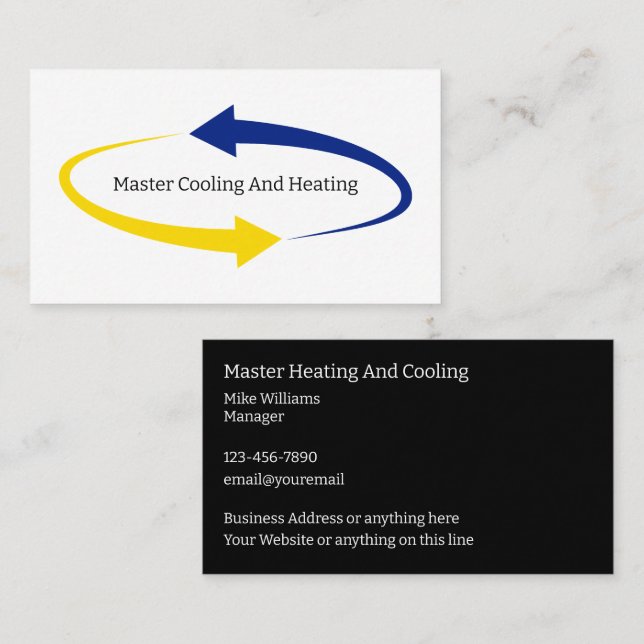 Air Conditioning Service Business Cards (Front/Back)