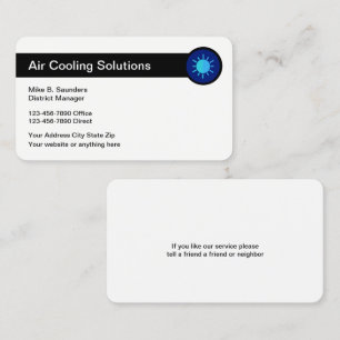 Air Conditioning Service Businesscards Business Card