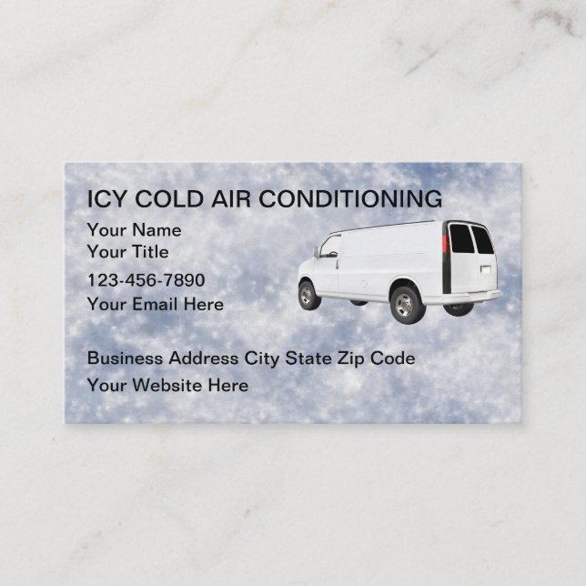Air Conditioning Service Ice Cold Look Business Card (Front)