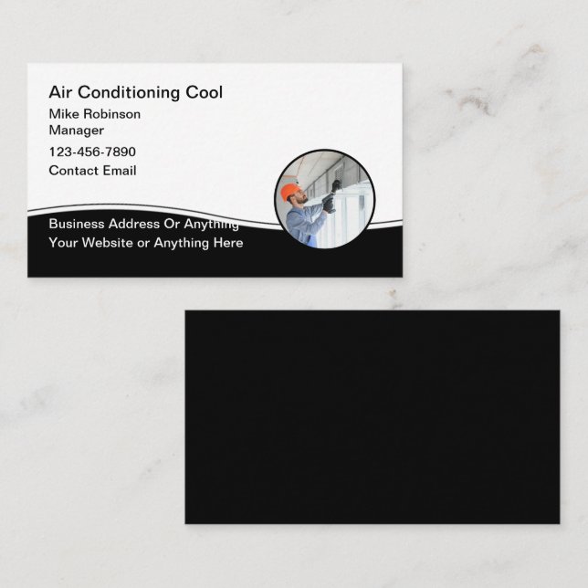 Air Conditioning Service Modern Business Cards (Front/Back)
