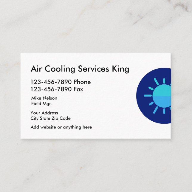 Air Conditioning Services Business Card (Front)