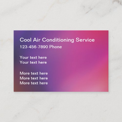 Air Conditioning Services Colorful Business Card