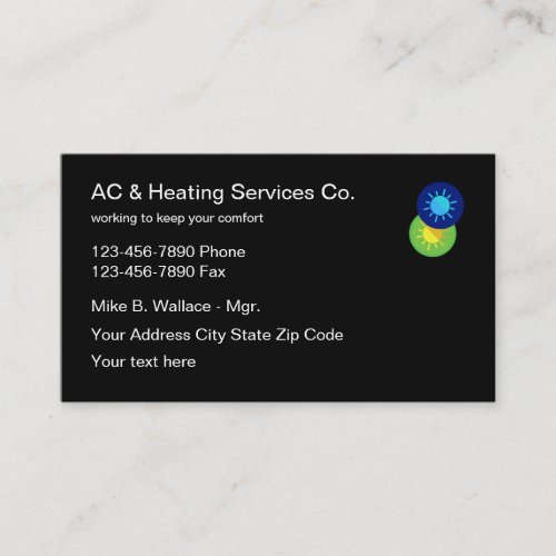 Air Conditioning Services Modern Design Business Card