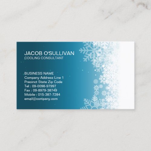 Air Conditioning Snow Flakes Business Card