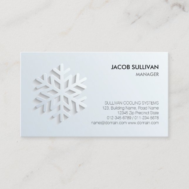 Air Conditioning Snowflake Icon Business Card (Front)