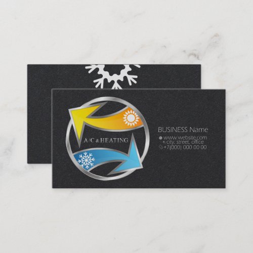 Air conditioning sun and snowflake business card