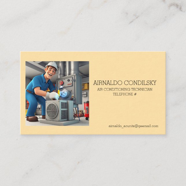 " AIR CONDITIONING TECHNICIAN " BUSINESS CARD (Front)