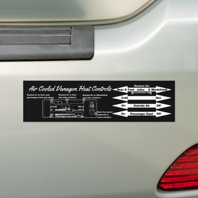 Air Cooled Heat Controls Aircooledvanagon Bumper S Bumper Sticker (On Car)