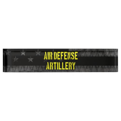 Air Defense Artillery Subdued American Flag Desk Name Plate