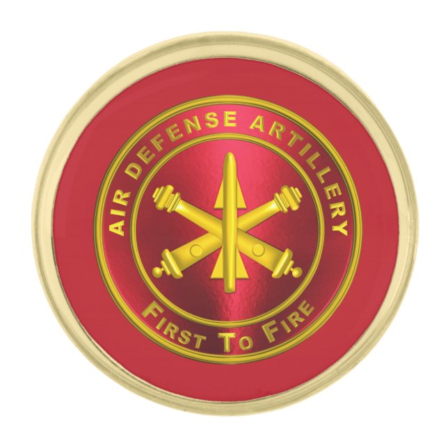 Air Defense Artillery Veteran Gold Finish Lapel Pin (Front)