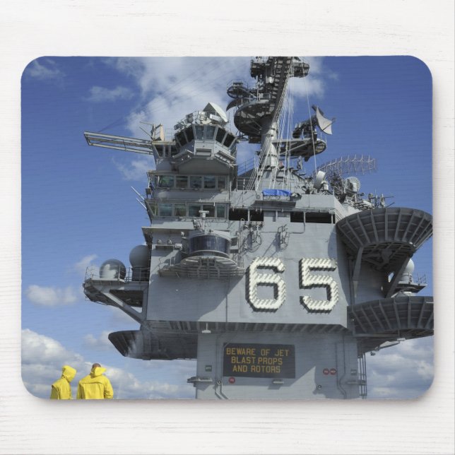 Air department Sailors test the sprinkler syste Mouse Pad (Front)