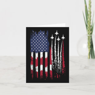 Air Force American Flag Patriotic Red White Blue 4 Card