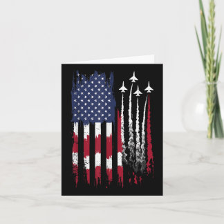 Air Force American Flag Patriotic Red White Blue 4 Card