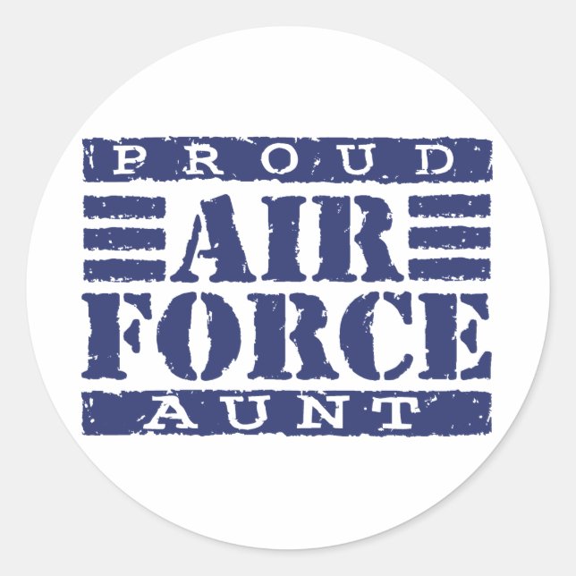 Air Force Aunt Classic Round Sticker (Front)
